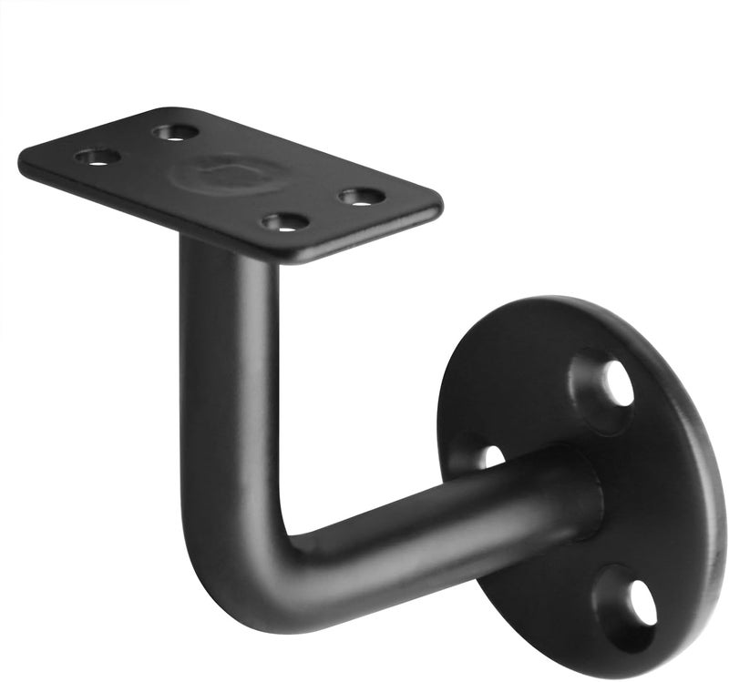 OTTFF 8 Pack Black Handrail Bracket for Flat Surface Square Top Railing, Wall Mount Support, Carbon Steel - Image 1